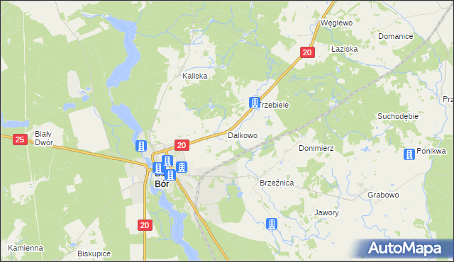 mapa Dalkowo gmina Biały Bór, Dalkowo gmina Biały Bór na mapie Targeo