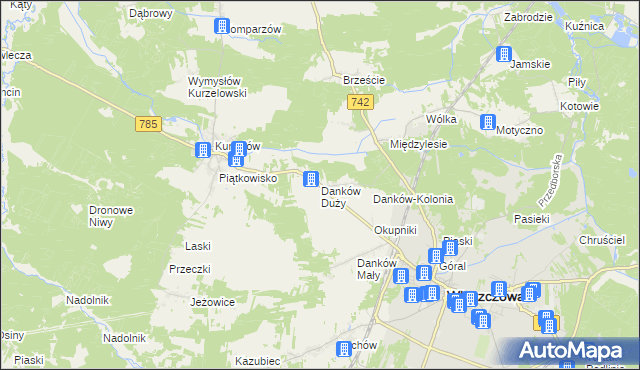 mapa Danków Duży, Danków Duży na mapie Targeo