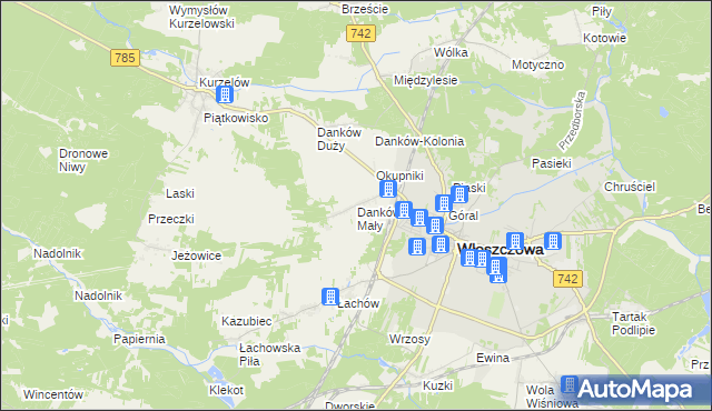 mapa Danków Mały, Danków Mały na mapie Targeo