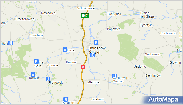 mapa Dankowice gmina Jordanów Śląski, Dankowice gmina Jordanów Śląski na mapie Targeo