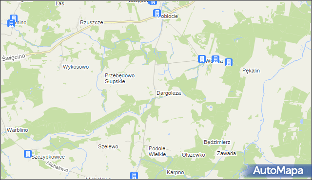 mapa Dargoleza, Dargoleza na mapie Targeo