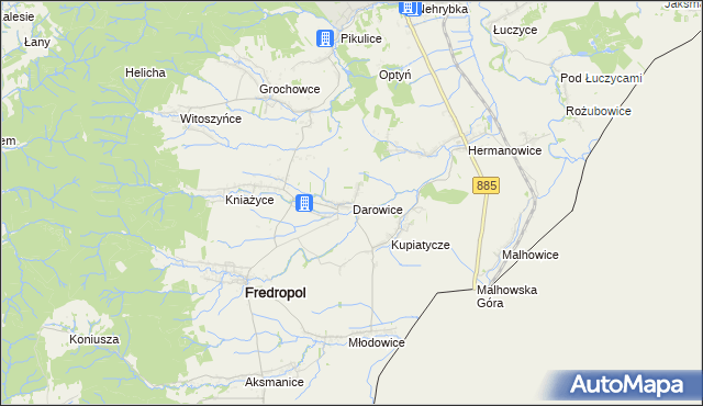 mapa Darowice, Darowice na mapie Targeo