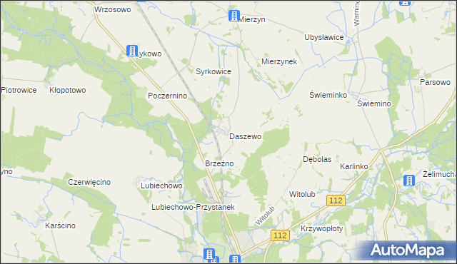 mapa Daszewo, Daszewo na mapie Targeo