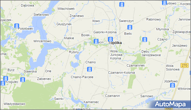 mapa Dębianki gmina Topólka, Dębianki gmina Topólka na mapie Targeo