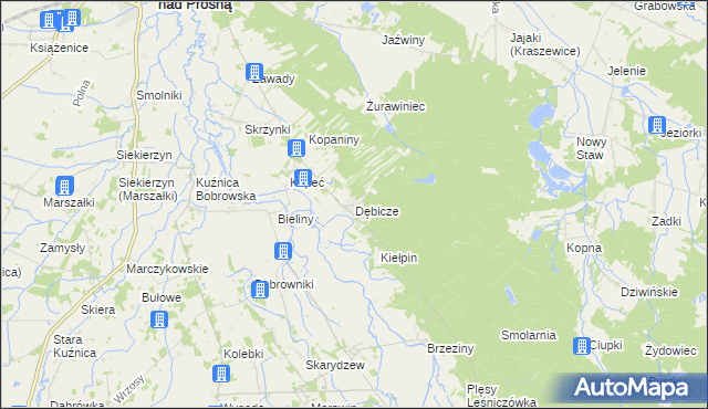 mapa Dębicze, Dębicze na mapie Targeo