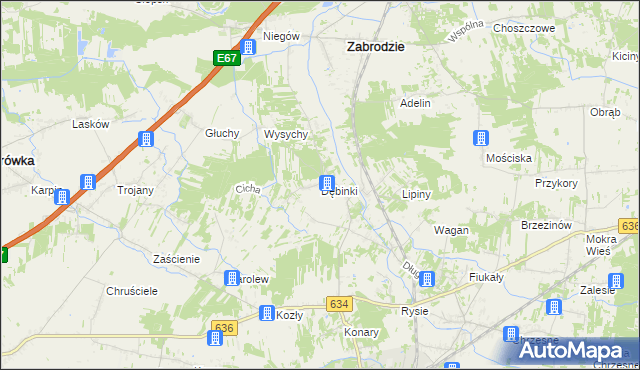 mapa Dębinki gmina Zabrodzie, Dębinki gmina Zabrodzie na mapie Targeo