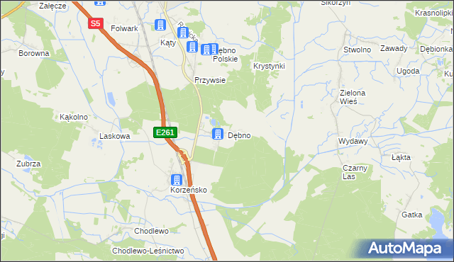 mapa Dębno gmina Żmigród, Dębno gmina Żmigród na mapie Targeo