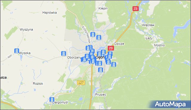 mapa Dębno powiat myśliborski, Dębno powiat myśliborski na mapie Targeo