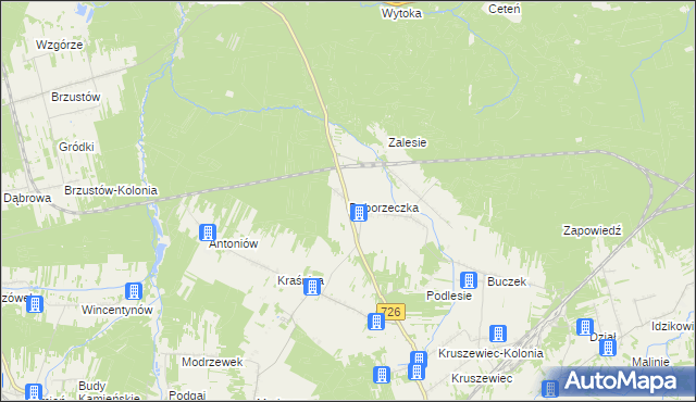 mapa Dęborzeczka, Dęborzeczka na mapie Targeo