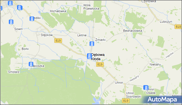 mapa Dębowa Kłoda, Dębowa Kłoda na mapie Targeo