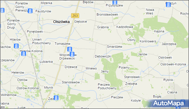 mapa Dębowiczki, Dębowiczki na mapie Targeo