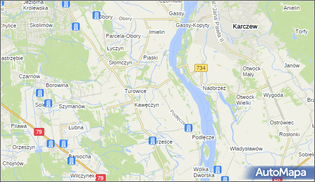 mapa Dębówka gmina Konstancin-Jeziorna, Dębówka gmina Konstancin-Jeziorna na mapie Targeo