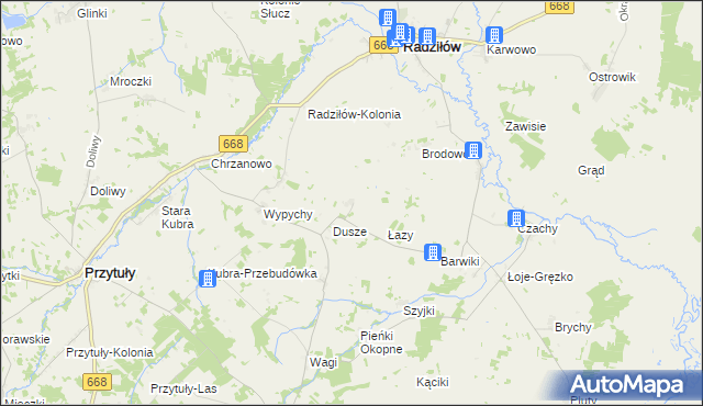 mapa Dębówka gmina Radziłów, Dębówka gmina Radziłów na mapie Targeo