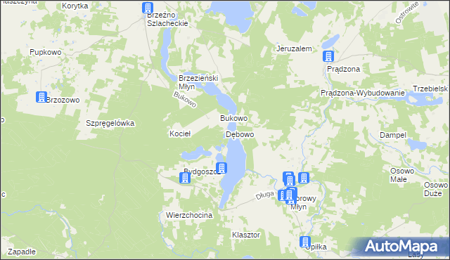 mapa Dębowo gmina Lipnica, Dębowo gmina Lipnica na mapie Targeo