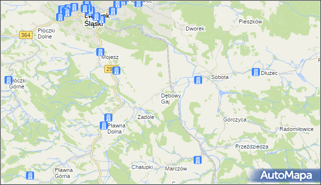 mapa Dębowy Gaj, Dębowy Gaj na mapie Targeo