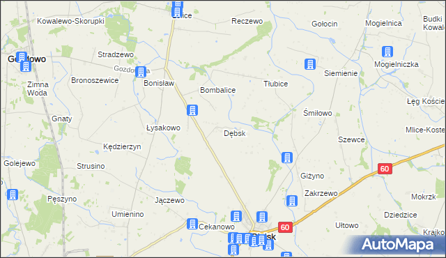 mapa Dębsk gmina Bielsk, Dębsk gmina Bielsk na mapie Targeo