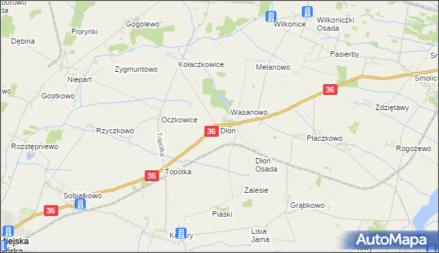 mapa Dłoń, Dłoń na mapie Targeo