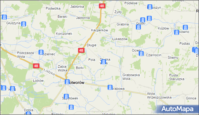 mapa Dłuska Wola, Dłuska Wola na mapie Targeo