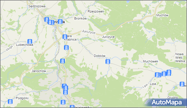 mapa Dobków gmina Świerzawa, Dobków gmina Świerzawa na mapie Targeo