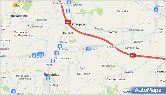 mapa Dobkowice gmina Chłopice, Dobkowice gmina Chłopice na mapie Targeo