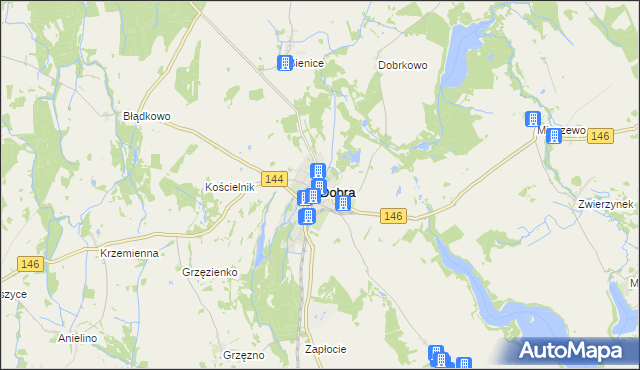 mapa Dobra powiat łobeski, Dobra powiat łobeski na mapie Targeo