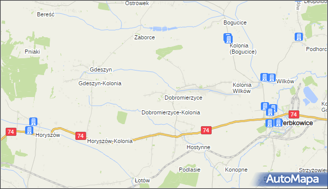 mapa Dobromierzyce, Dobromierzyce na mapie Targeo