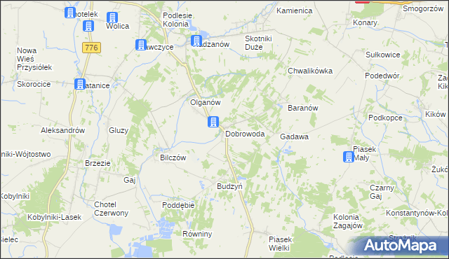 mapa Dobrowoda gmina Busko-Zdrój, Dobrowoda gmina Busko-Zdrój na mapie Targeo