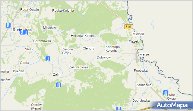 mapa Dobryłów, Dobryłów na mapie Targeo