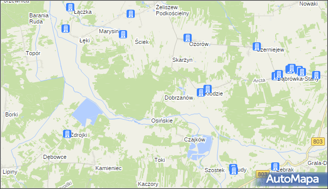 mapa Dobrzanów, Dobrzanów na mapie Targeo