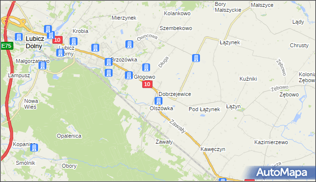 mapa Dobrzejewice, Dobrzejewice na mapie Targeo