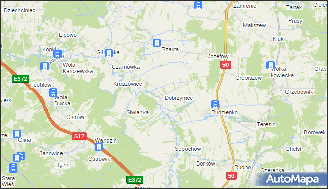 mapa Dobrzyniec, Dobrzyniec na mapie Targeo