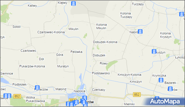 mapa Dobużek, Dobużek na mapie Targeo