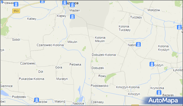 mapa Dobużek-Kolonia, Dobużek-Kolonia na mapie Targeo