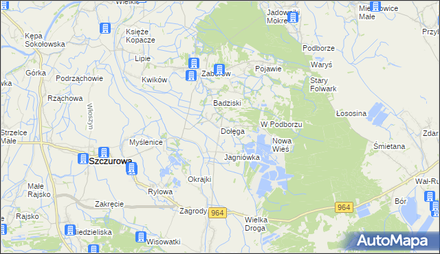 mapa Dołęga gmina Szczurowa, Dołęga gmina Szczurowa na mapie Targeo