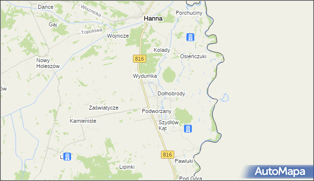 mapa Dołhobrody, Dołhobrody na mapie Targeo