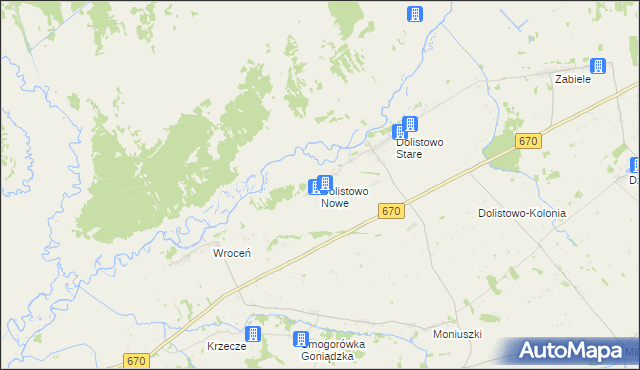 mapa Dolistowo Nowe, Dolistowo Nowe na mapie Targeo