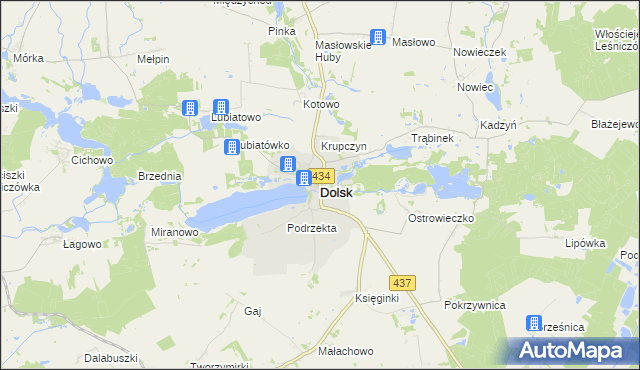 mapa Dolsk powiat śremski, Dolsk powiat śremski na mapie Targeo