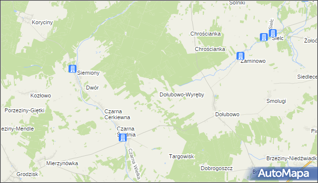 mapa Dołubowo-Wyręby, Dołubowo-Wyręby na mapie Targeo