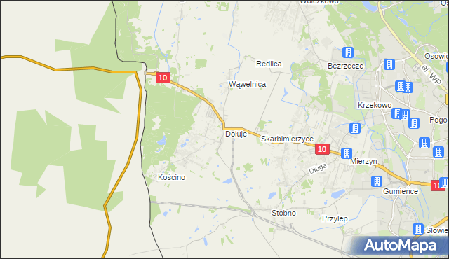 mapa Dołuje, Dołuje na mapie Targeo