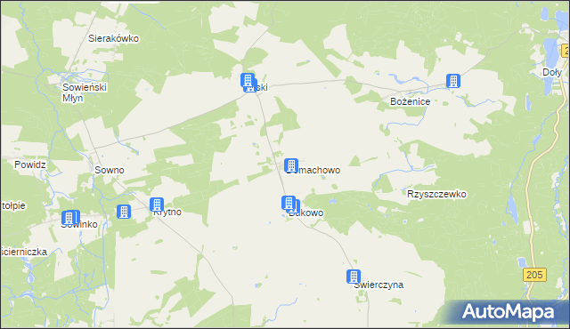 mapa Domachowo gmina Polanów, Domachowo gmina Polanów na mapie Targeo
