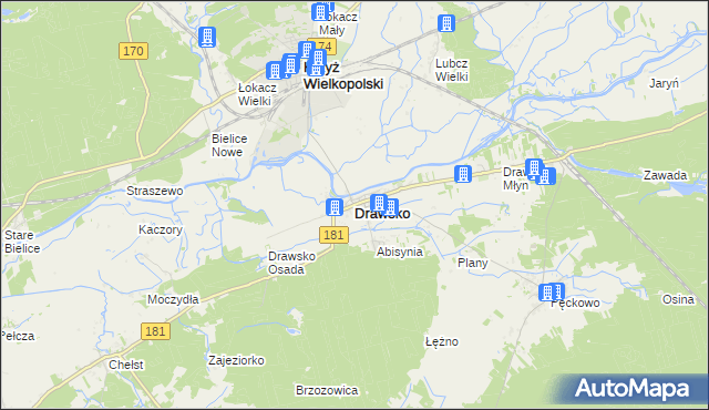 mapa Drawsko, Drawsko na mapie Targeo