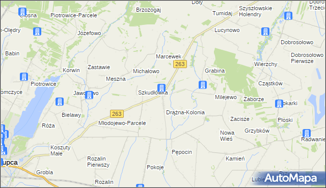 mapa Drążna, Drążna na mapie Targeo