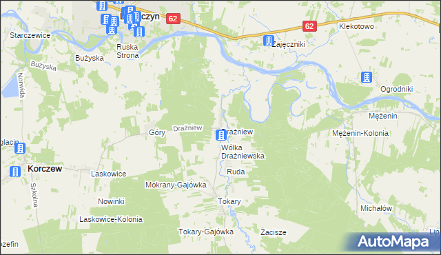 mapa Drażniew, Drażniew na mapie Targeo