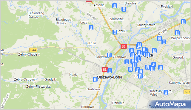mapa Drężewo, Drężewo na mapie Targeo