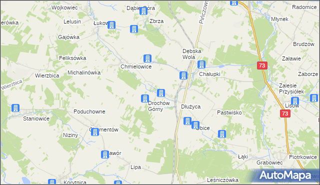 mapa Drochów Dolny, Drochów Dolny na mapie Targeo