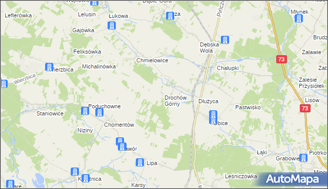 mapa Drochów Górny, Drochów Górny na mapie Targeo