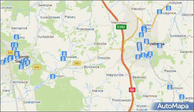 mapa Droszów, Droszów na mapie Targeo