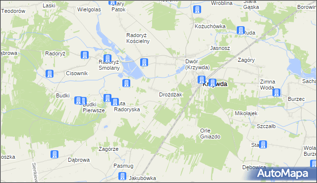 mapa Drożdżak, Drożdżak na mapie Targeo