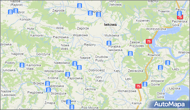 mapa Drużków Pusty, Drużków Pusty na mapie Targeo