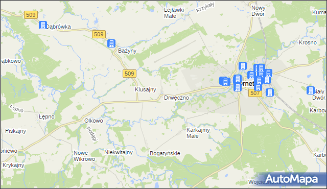 mapa Drwęczno, Drwęczno na mapie Targeo